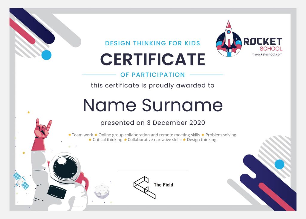 Rocket School Certificate By Goldpear